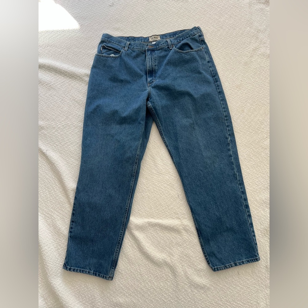 VTG L.L. Bean Relaxed Fit Jeans Mens 40x32 Blue Denim 100% Cotton 90s Y2K